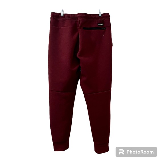 American Eagle Maroon Fleece Elastic Drawstring Waist Jogger Pants Size Large - Picture 2 of 13